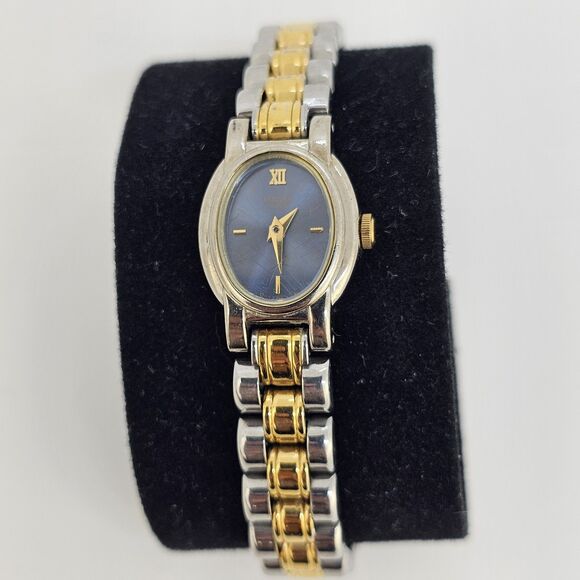 Pulsar Women's Watch 16MM Blue Dial Two Tone Bracelet Bands 6" New Battery - Picture 1 of 14